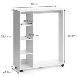Garderobe Cosmo Weiß 110 x 129.4 cm Vicco
