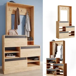 Garderobe Evia Goldkraft Eiche 100 x 180 cm Vicco