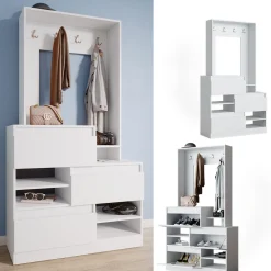 Garderobe Evia Weiß 100 x 180 cm Vicco