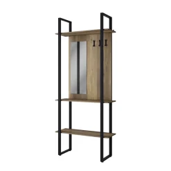 Garderobe Livi Anthrazit 90 x 215 cm mit Hacken und Spiegel Vicco