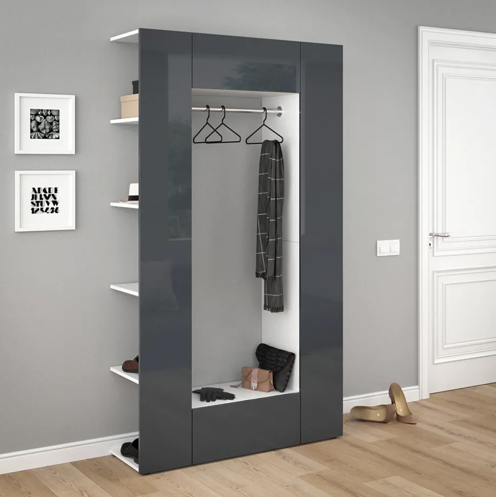 Garderobe Mats Anthrazit 36.6 x 191 cm Vicco