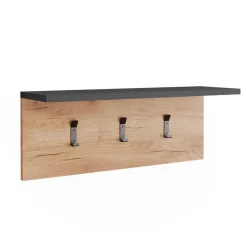 Garderobe mit Hutablage Orlando Anthrazit/Goldkraft Eiche 60 x 21.6 cm Vicco