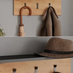 Garderobe mit Hutablage Orlando Anthrazit/Goldkraft Eiche 60 x 21.6 cm Vicco