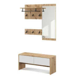 Garderobe Selena Weiß/Artisan 90 x 40 cm 4 Teile Vicco