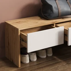 Garderobe Selena Weiß/Artisan 90 x 40 cm 4 Teile Vicco