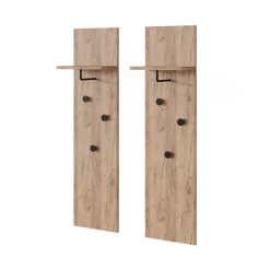 Garderobe Siri Goldkraft Eiche Set mit 2 Wandgarderoben Vicco