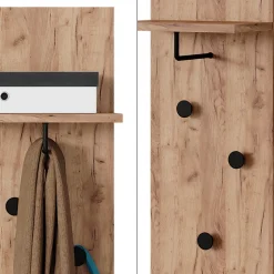 Garderobe Siri Goldkraft Eiche Set mit 2 Wandgarderoben Vicco