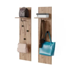 Garderobe Siri Goldkraft Eiche Set mit 2 Wandgarderoben Vicco