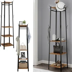 Garderobenständer Fyrk Eiche rustikal 43 x 180 cm Vicco