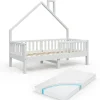 Hausbett Noemi Weiß 80x160 cm mit Matratze Vitalispa