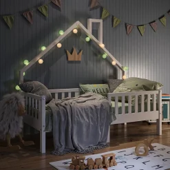 Hausbett Noemi Weiß 80x160 cm mit Matratze Vitalispa