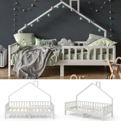 Hausbett Noemi Weiß 90x200 cm Vitalispa