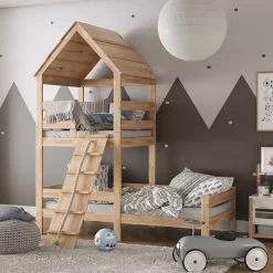 Hausbett Teddy Naturholz 90x200 cm Vitalispa