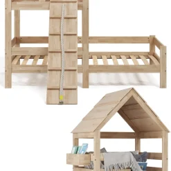 Hausbett Teddy Naturholz 90x200 cm Vitalispa