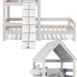 Hausbett Teddy Weiß 90x200 cm Vitalispa