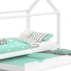 Hausbett Wiki Weiß 90x200 cm mit Gästebett Vitalispa