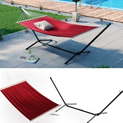 Hängematte Rot 190 x 120 cm Metallgestell OK-Living