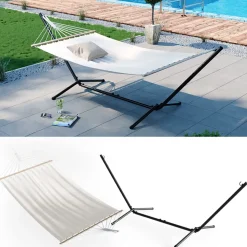 Hängematte Weiß 190 x 120 cm Metallgestell OK-Living