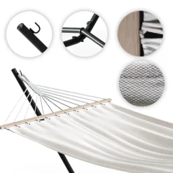 Hängematte Weiß 190 x 120 cm Metallgestell OK-Living