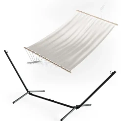 Hängematte Weiß 190 x 120 cm Metallgestell OK-Living