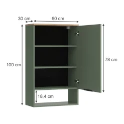 Hängeschrank Wido Grün 60 x 100 cm mit Tür Vicco