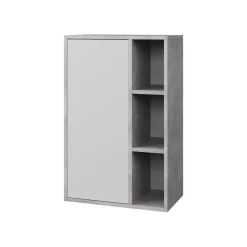 Hängeschrank Berno Beton/Weiß 50.1 x 78.4 cm mit 3 offenen Fächern Vicco