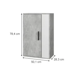 Hängeschrank Berno Beton/Weiß 50.1 x 78.4 cm mit 2 Fächern Vicco