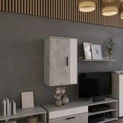 Hängeschrank Berno Beton/Weiß 50.1 x 78.4 cm mit 2 Fächern Vicco