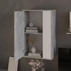 Hängeschrank Berno Beton/Weiß 50.1 x 78.4 cm mit 2 Fächern Vicco