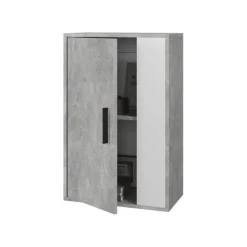 Hängeschrank Berno Beton/Weiß 50.1 x 78.4 cm mit 2 Fächern Vicco