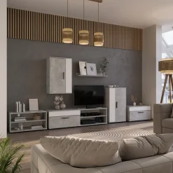 Hängeschrank Berno Beton/Weiß 50.1 x 78.4 cm mit 2 Fächern Vicco