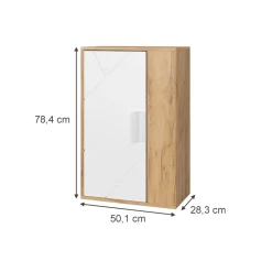Hängeschrank Berno Goldkraft Eiche/Weiß 50.1 x 78.4 cm mit 2 Fächern Vicco