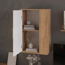 Hängeschrank Berno Goldkraft Eiche/Weiß 50.1 x 78.4 cm mit 2 Fächern Vicco