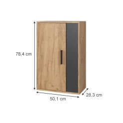Hängeschrank Berno Goldkraft Eiche/Anthrazit 50.1 x 78.4 cm mit 2 Fächern Vicco