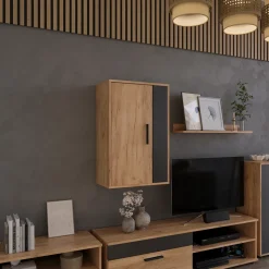 Hängeschrank Berno Goldkraft Eiche/Anthrazit 50.1 x 78.4 cm mit 2 Fächern Vicco