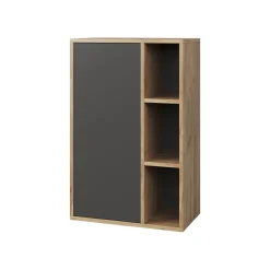 Hängeschrank Berno Goldkraft Eiche/Anthrazit 50.1 x 78.4 cm mit 3 offenen Fächern Vicco