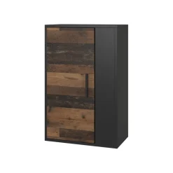 Hängeschrank Berno Schwarz/Oldstyle 50.1 x 78.4 cm mit 2 Fächern Vicco