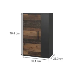 Hängeschrank Berno Schwarz/Oldstyle 50.1 x 78.4 cm mit 2 Fächern Vicco