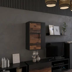 Hängeschrank Berno Schwarz/Oldstyle 50.1 x 78.4 cm mit 2 Fächern Vicco