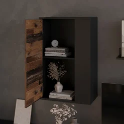 Hängeschrank Berno Schwarz/Oldstyle 50.1 x 78.4 cm mit 2 Fächern Vicco