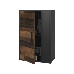 Hängeschrank Berno Schwarz/Oldstyle 50.1 x 78.4 cm mit 2 Fächern Vicco