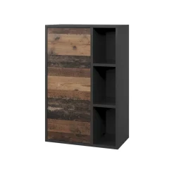 Hängeschrank Berno Schwarz/Oldstyle 50.1 x 78.4 cm mit 3 offenen Fächern Vicco