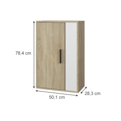 Hängeschrank Berno Sonoma/Weiß 50.1 x 78.4 cm mit 2 Fächern Vicco