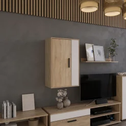 Hängeschrank Berno Sonoma/Weiß 50.1 x 78.4 cm mit 2 Fächern Vicco