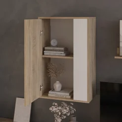 Hängeschrank Berno Sonoma/Weiß 50.1 x 78.4 cm mit 2 Fächern Vicco