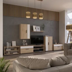 Hängeschrank Berno Sonoma/Weiß 50.1 x 78.4 cm mit 2 Fächern Vicco