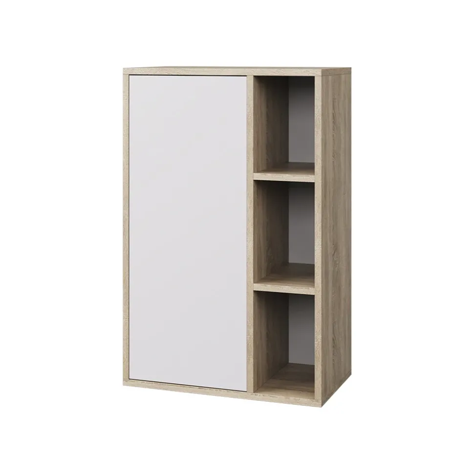 Hängeschrank Berno Sonoma/Weiß 50.1 x 78.4 cm mit 3 offenen Fächern Vicco
