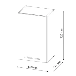 Hängeschrank Fame-Line Anthrazit Hochglanz 50 cm Vicco