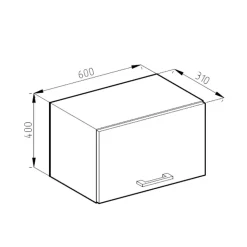 Hängeschrank R-Line Anthrazit Hochglanz 60 cm Flach Vicco