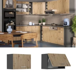 Hängeschrank R-Line Artisan-Eiche 60 cm Flach Vicco